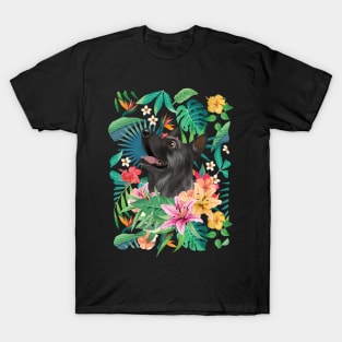 Tropical Black German Shepherd Dog T-Shirt